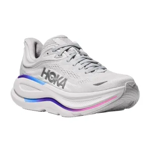 Hoka Women's Wide Bondi 9 Cosmic Grey/White Hyperlock Heel Foot Muscle