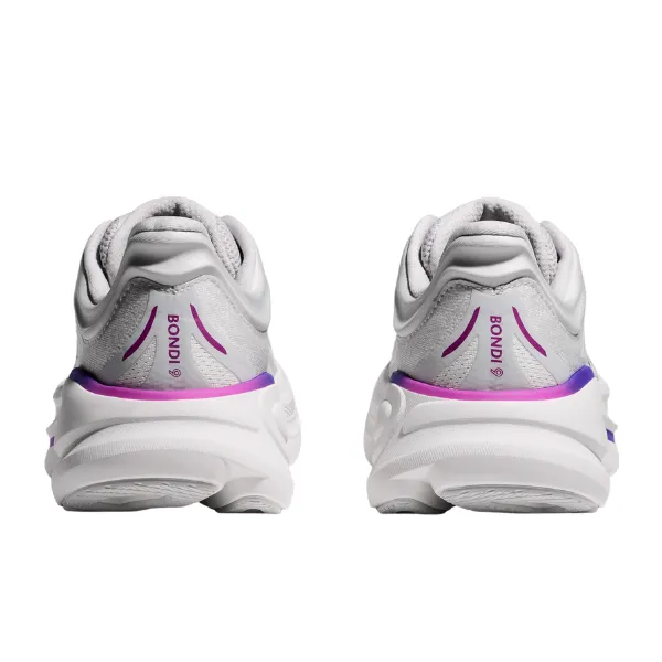 hydro - resistant shoes high-end Hoka Women's Wide Bondi 9 Cosmic Grey/White