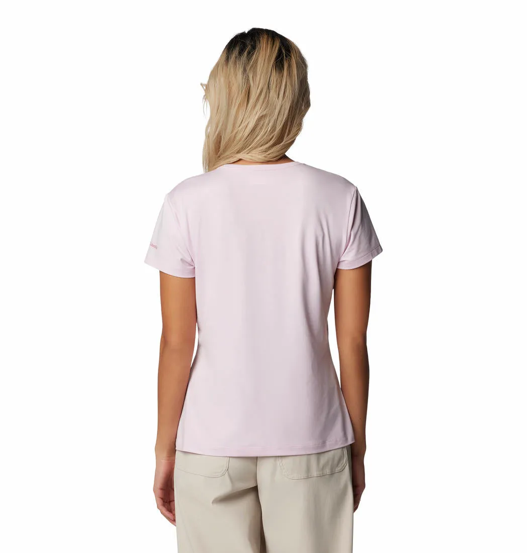 Easy Wear Style Columbia Women Red Sloan Ridge Graphic SS Tee