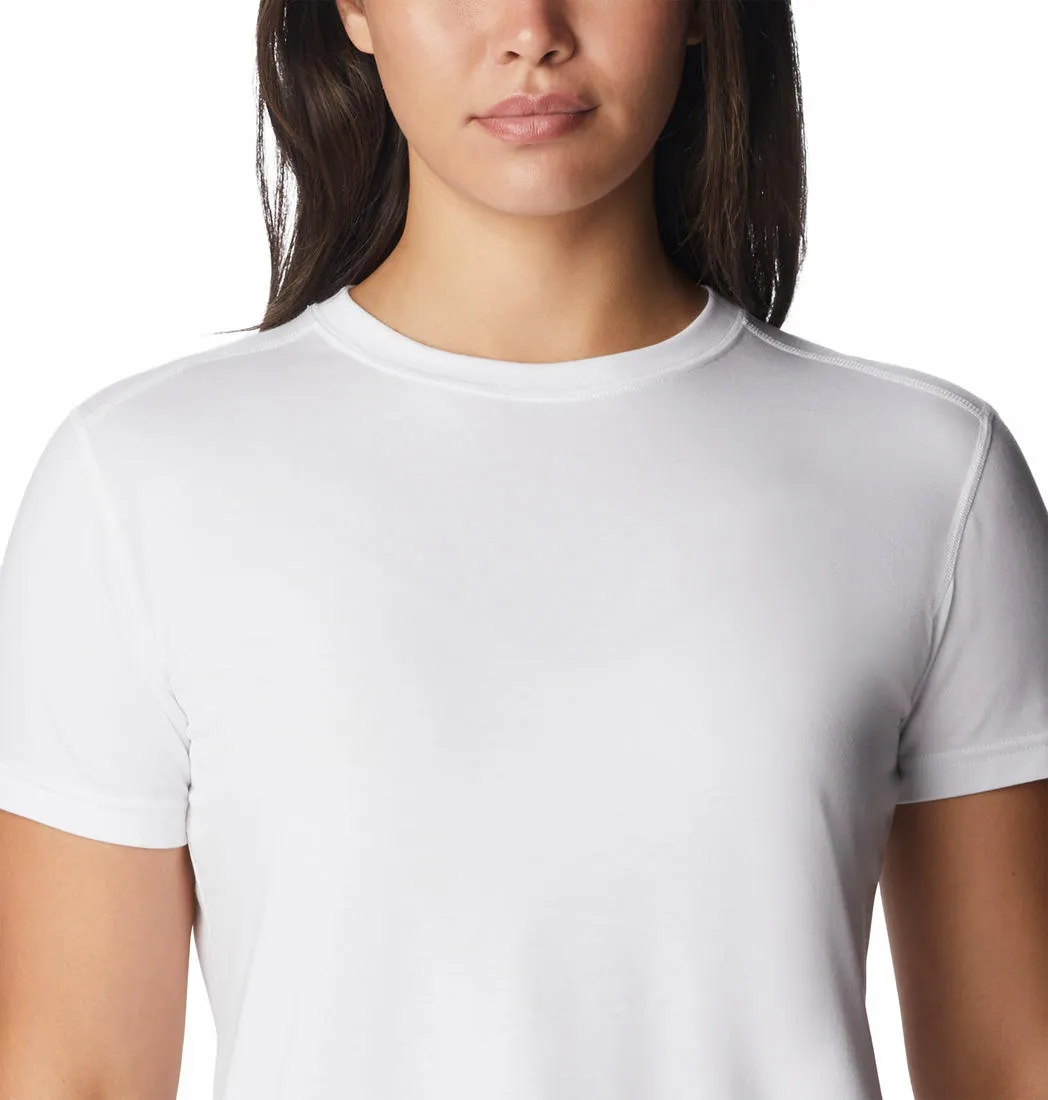 dry cleanable Columbia Women White W Endless Trail Running Tech Tee