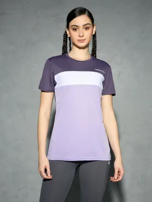 Women Colorblock Slim Fit Round Neck Sports T-shirt with TECHNOCOOL  Eco Friendly Dye