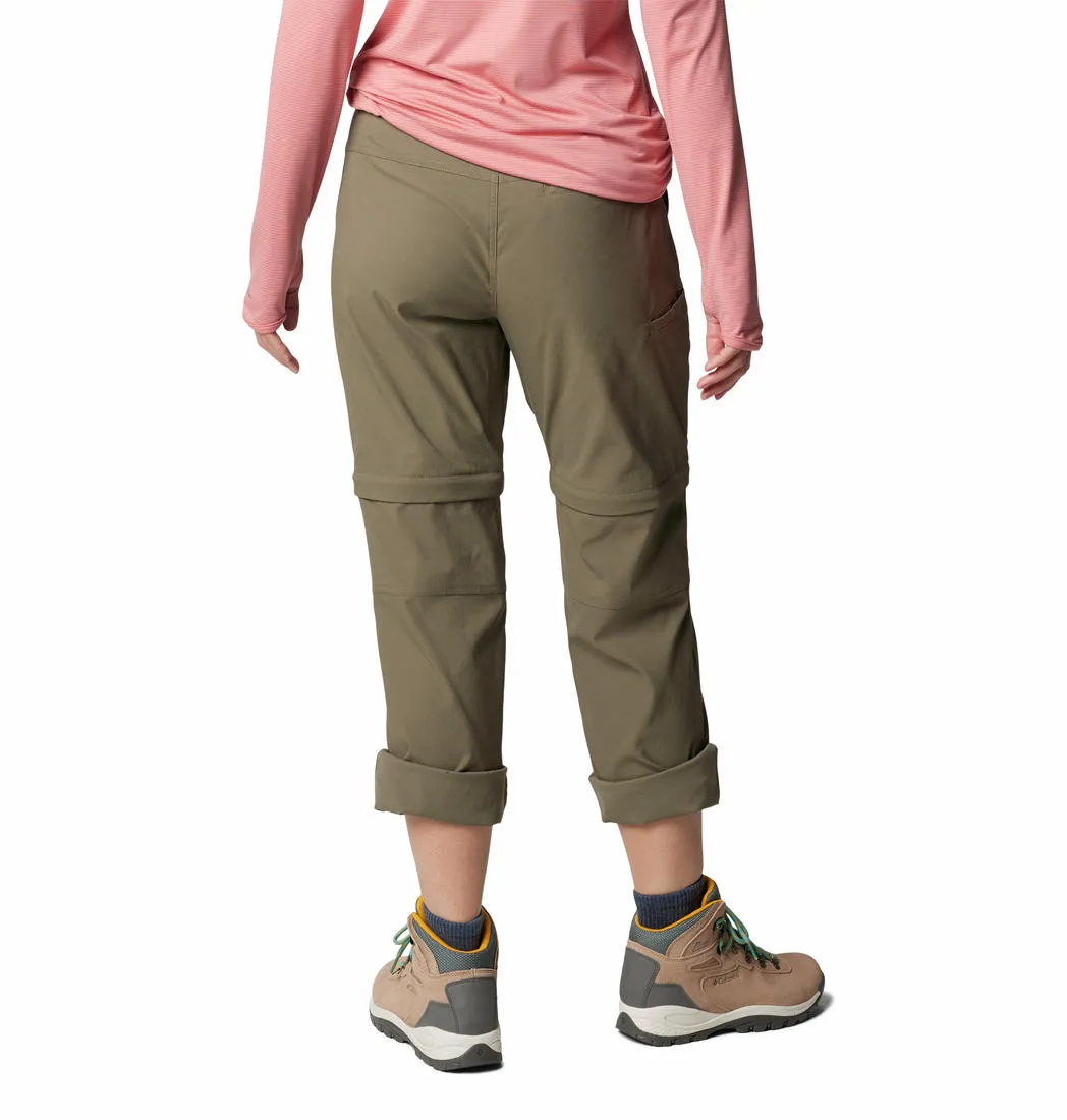 Columbia Women Green Leslie Falls Convertible Pant High Waist Leggings Capri