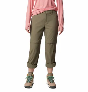 Columbia Women Green Leslie Falls Convertible Pant Heavy-duty Wear Easy Fit