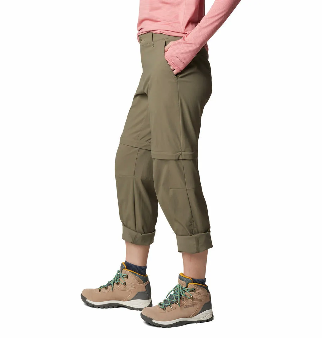 Stretch performance Contoured Waistband Columbia Women Green Leslie Falls Convertible Pant