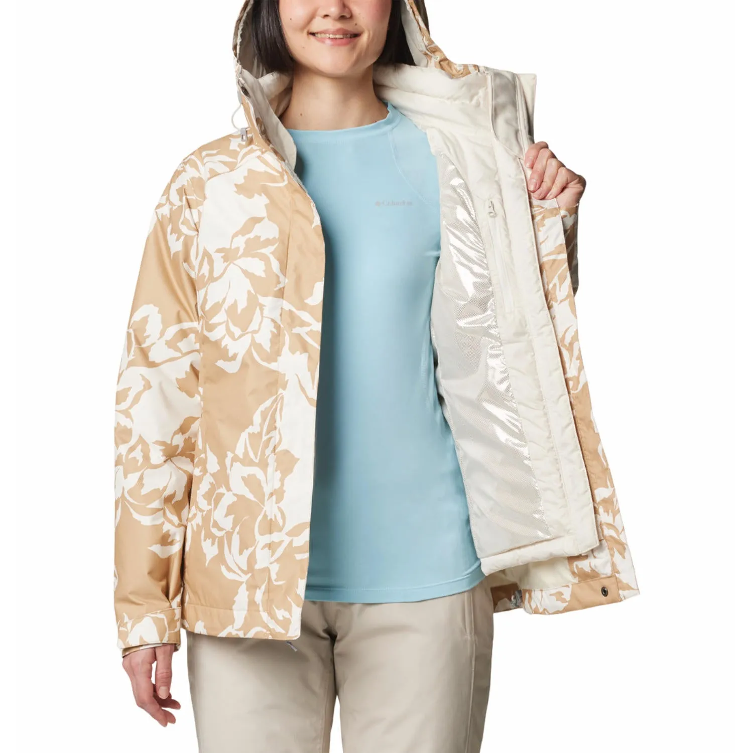 Columbia Women Brown Whirlibird V Printed Interchange Jacket High-quality