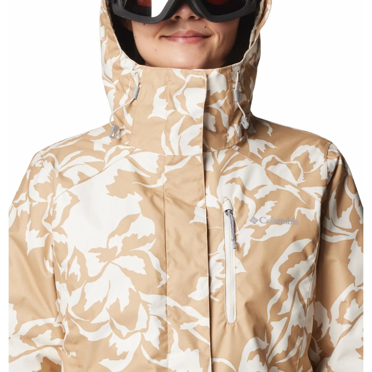 Columbia Women Brown Whirlibird V Printed Interchange Jacket Built For Cold Collapsible Hood Structure