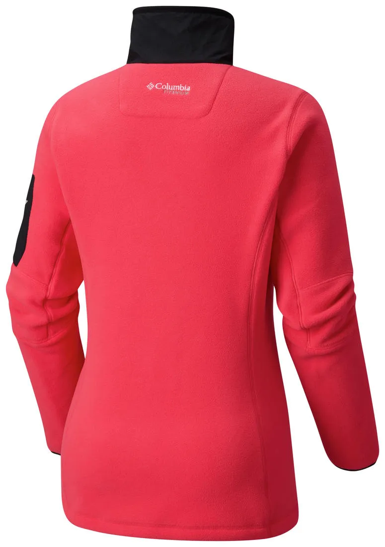 Microfiber Technology Columbia Women Red Titan Pass II 2.0 Fleece