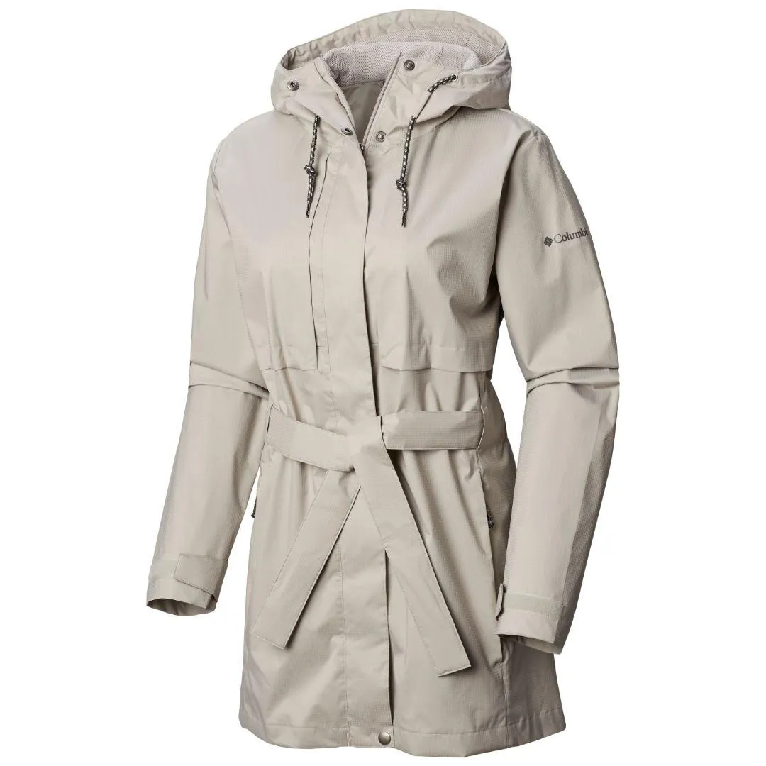 Columbia Women Grey Pardon My Trench Rain Jacket Flexible Quilted Panels