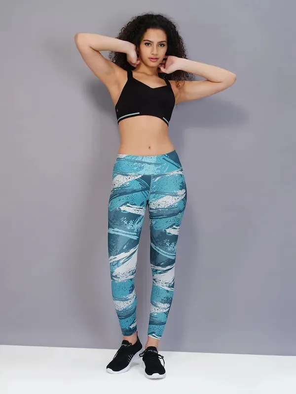 Fast Dry Seamless Design Weekend Trip Women Printed Slim Fit Tights with TECHNO COOL