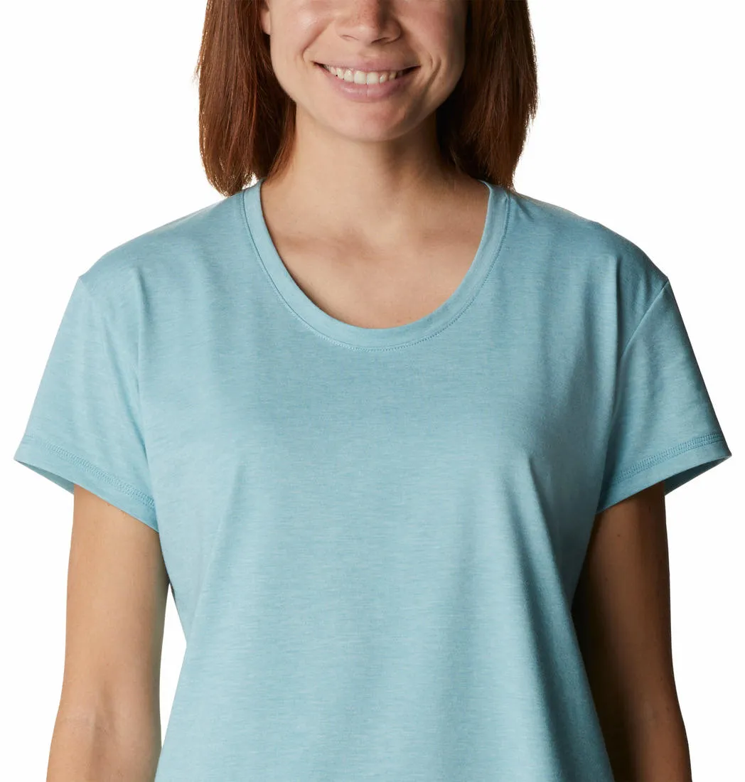 Formal Style Stylish Design Columbia Women Blue Sun Trek SS Tee (Sun Protection)