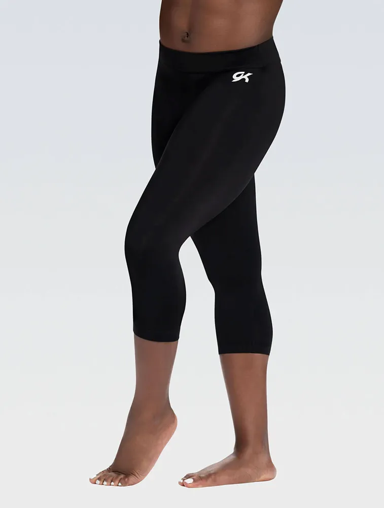 Layered Fabric Black DryTech Capri Pants