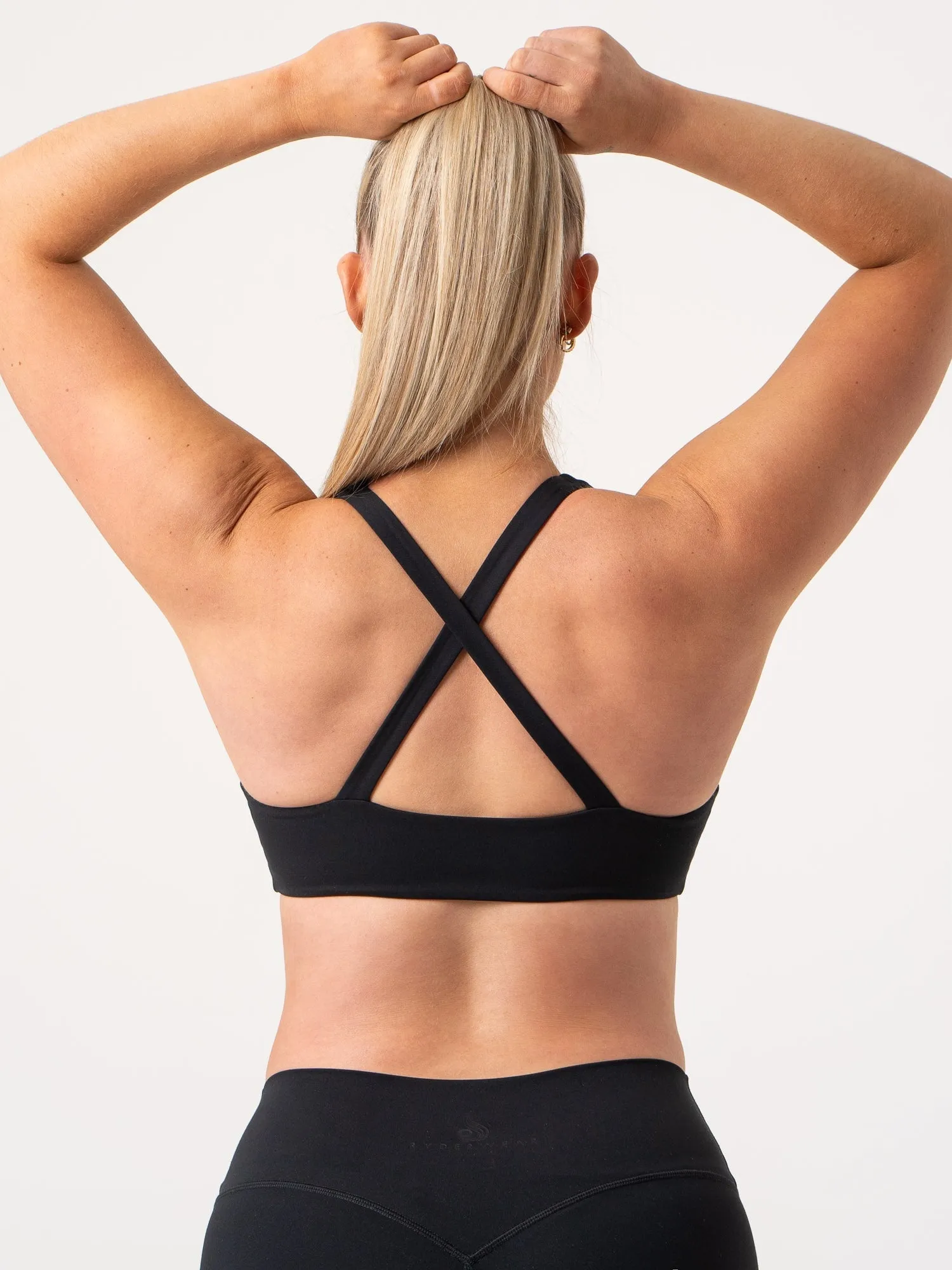 NKD Knot Sports Bra - Black Simple
