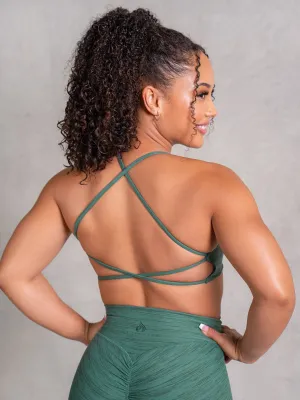 Icon Sports Crop - Fern Marl Soft Lace Compression fabric