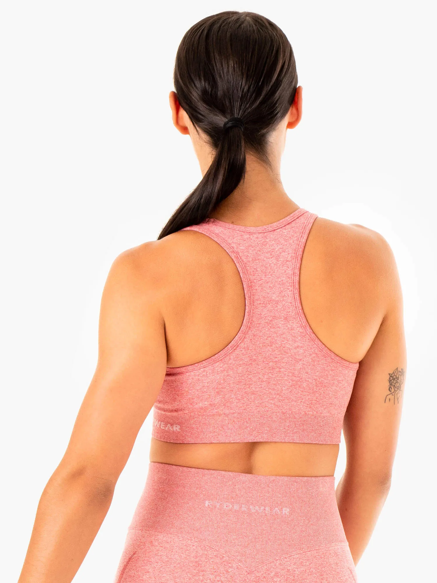 White activewear Staples Seamless Racer Back Sports Bra - Pink Marl