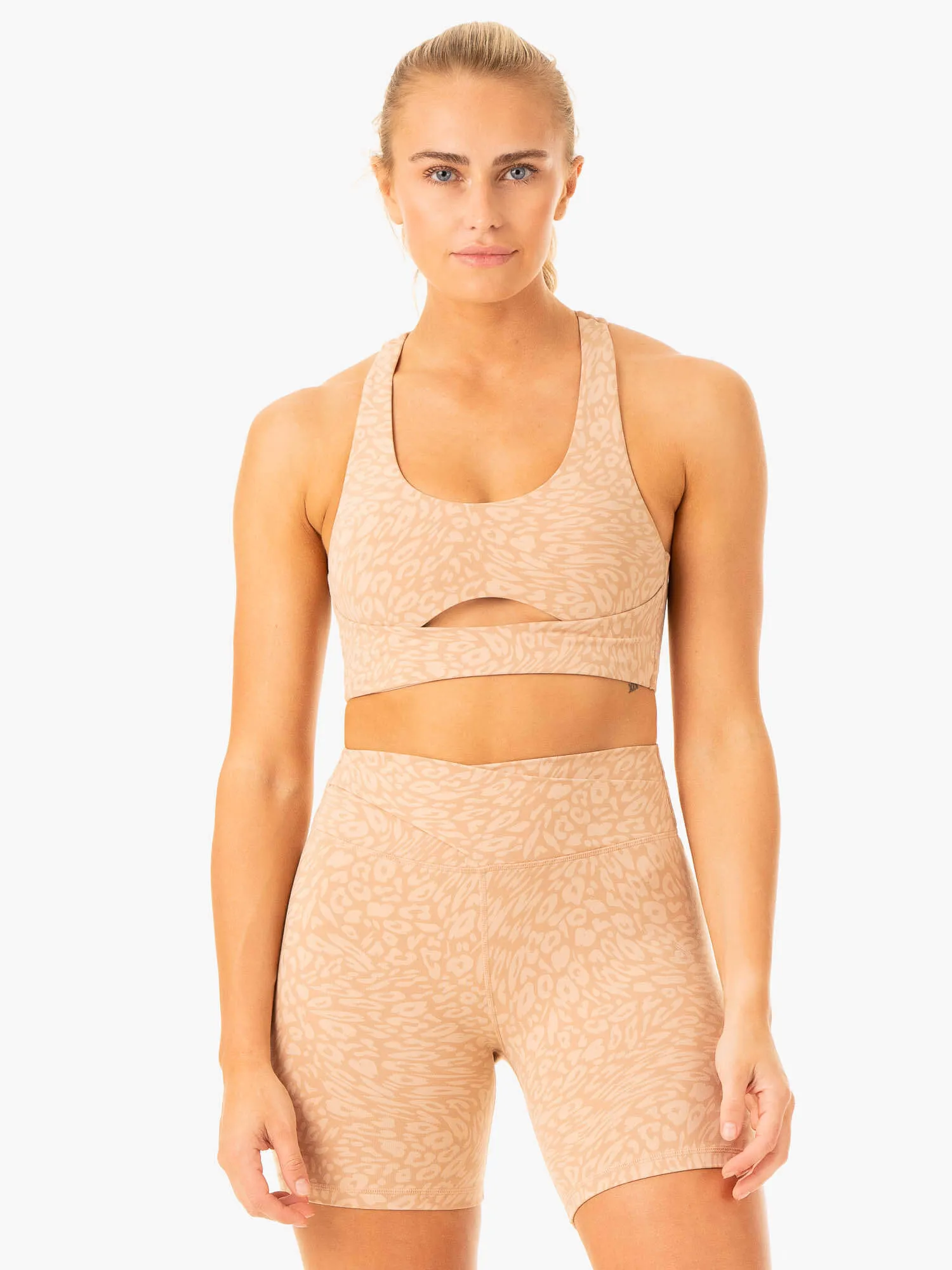 Rotation Sports Bra - Sandstone Leopard Comfortable Structure