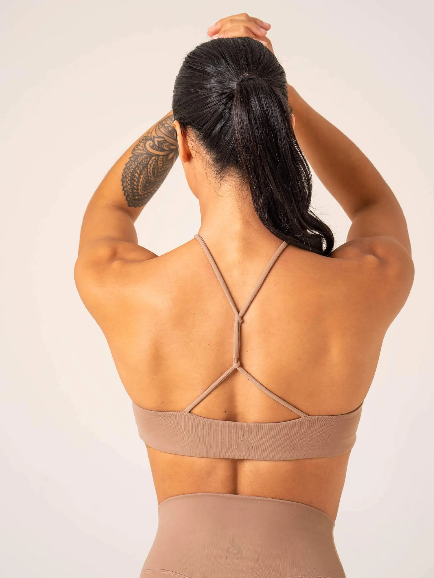 Unstoppable Sports Bra - Mocha Full Coverage Design