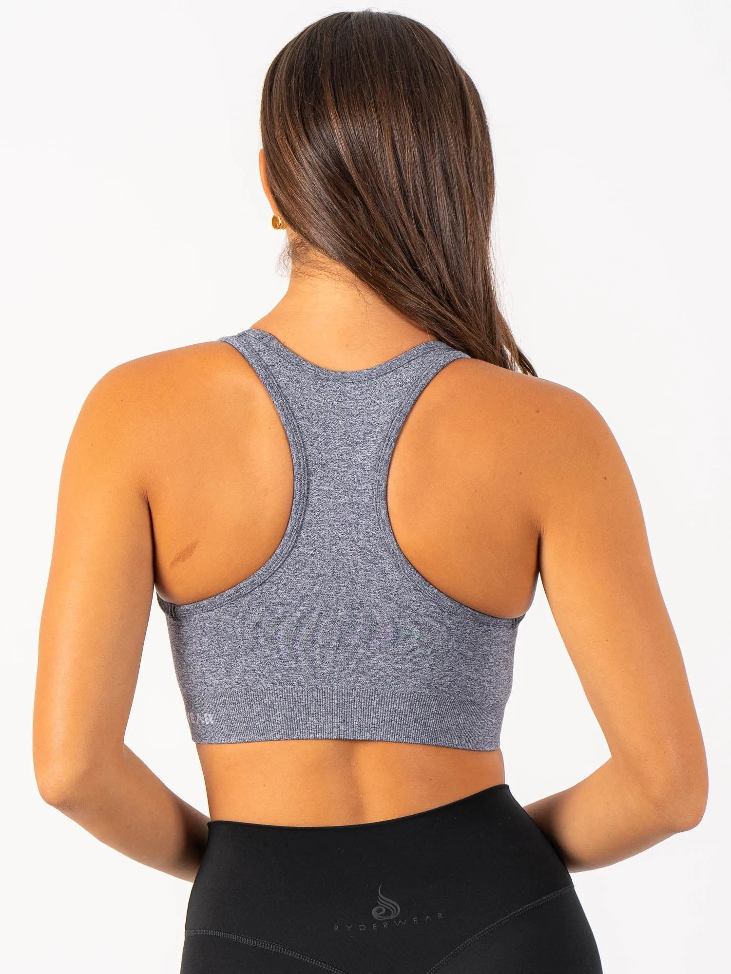 Staples Seamless Racer Back Sports Bra - Navy Marl Nursing Shape retention seams