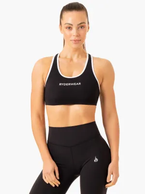 Frequency High Impact Sports Bra - Black Laser Cut Edges