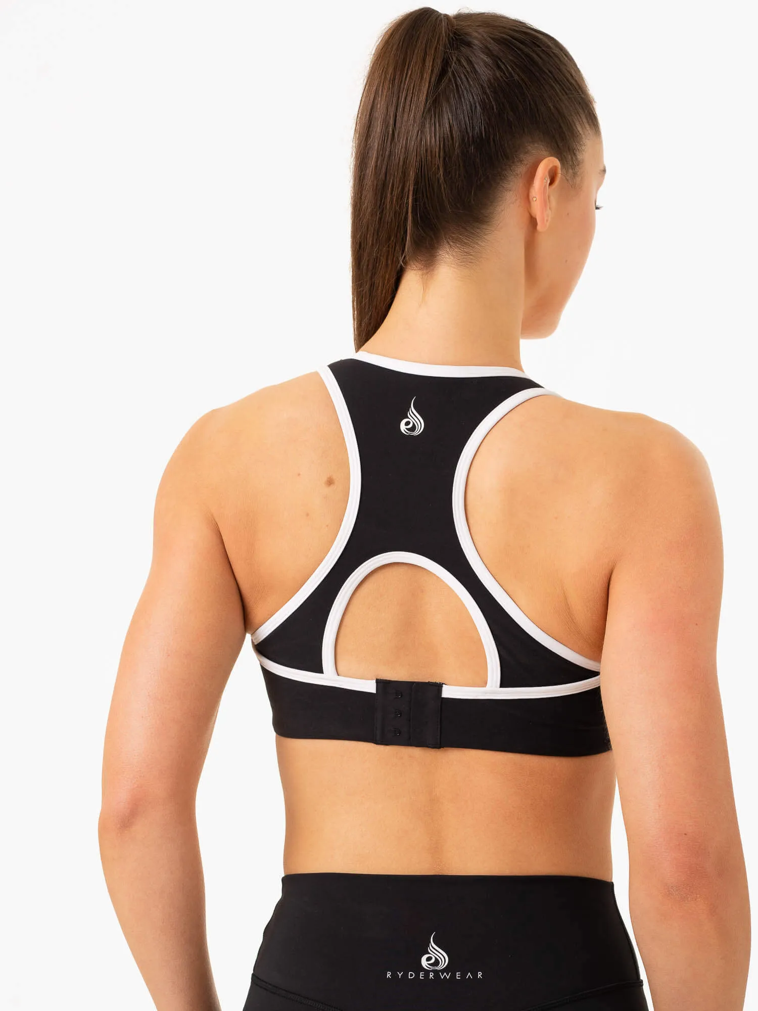 Frequency High Impact Sports Bra - Black Snapped seams Cost-effective