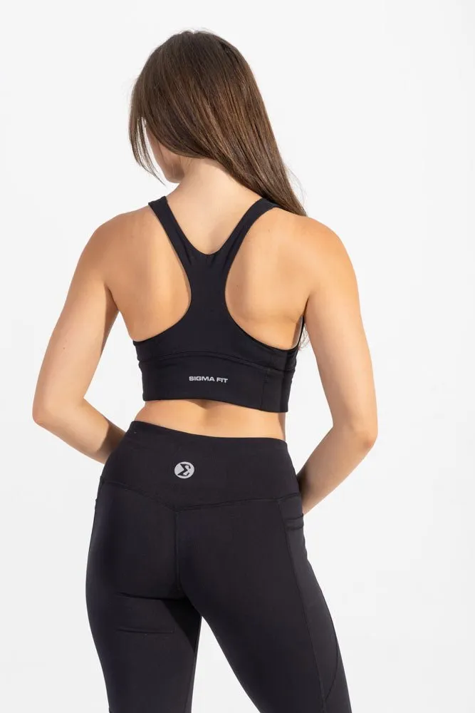 Secure Closure System Elegant All day Fit Sports Bra Black