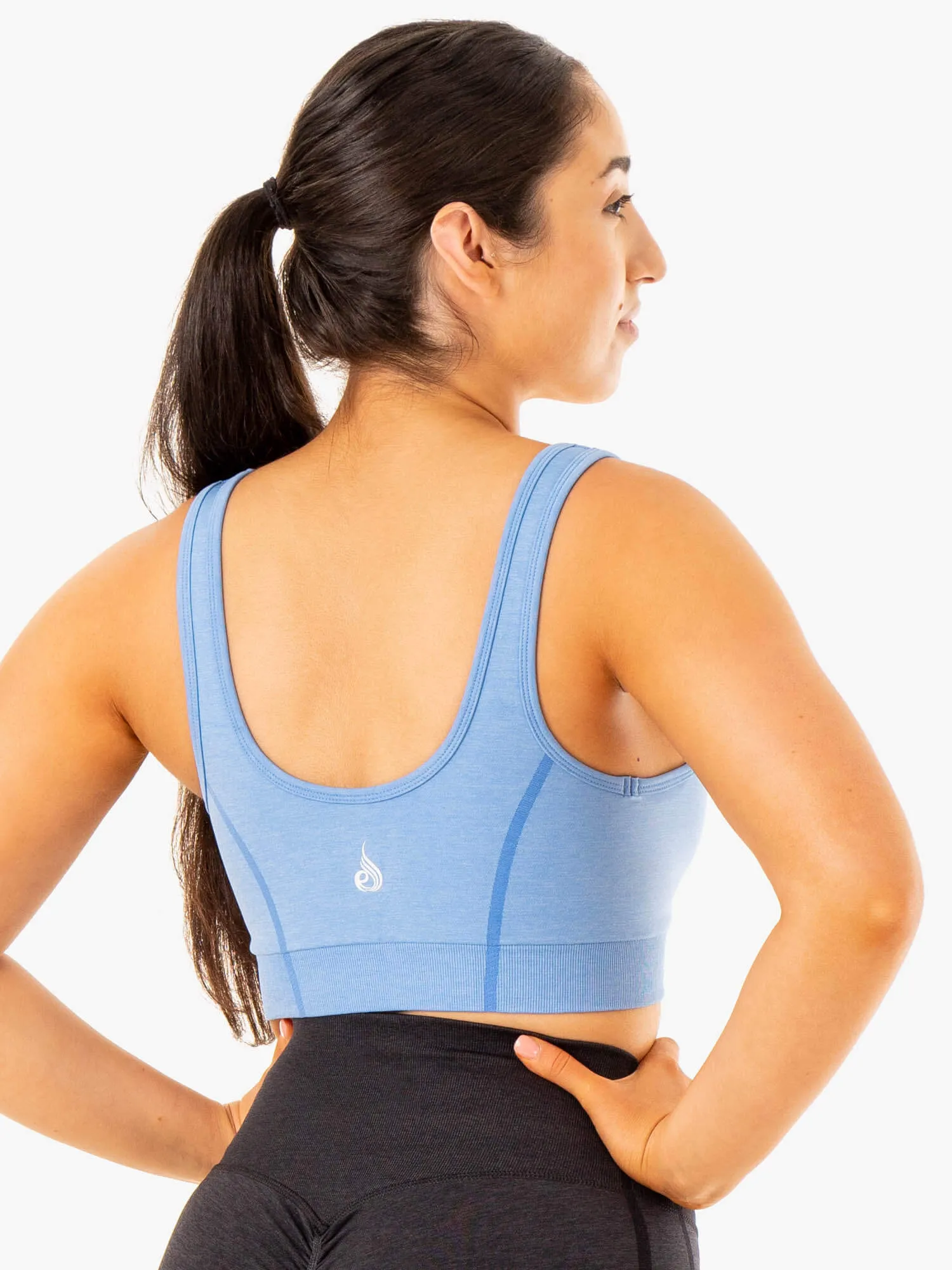 Breathable Band Low-impact Enhance Seamless Sports Bra - Blue