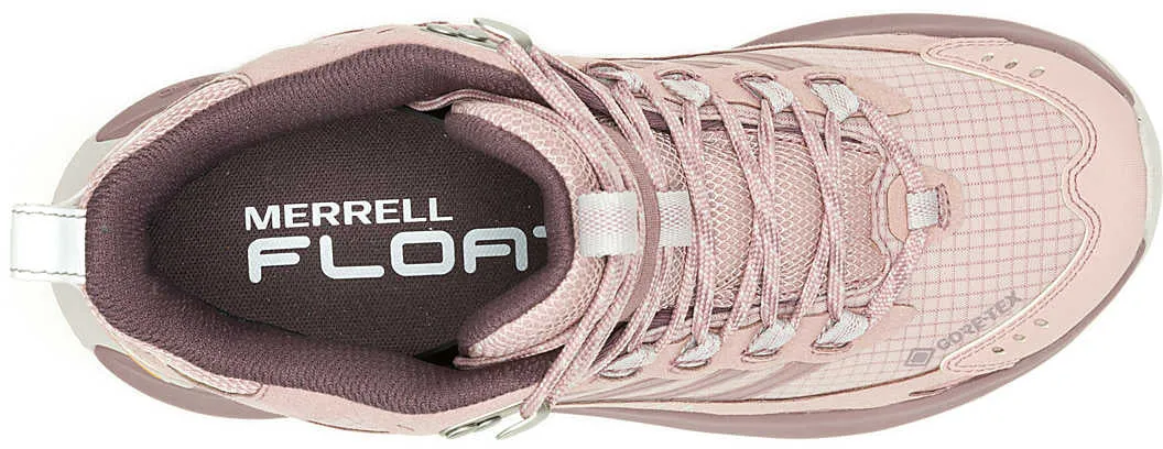 Compression Molded Midsole Waterproof Travel Light Merrell Moab Speed 2 Mid GORE-TEX Womens Walking Boots - Pink