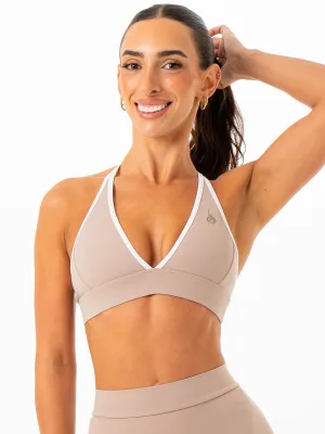 Durable structure Gray sports outfit NKD Contrast Halter Bra - Almond