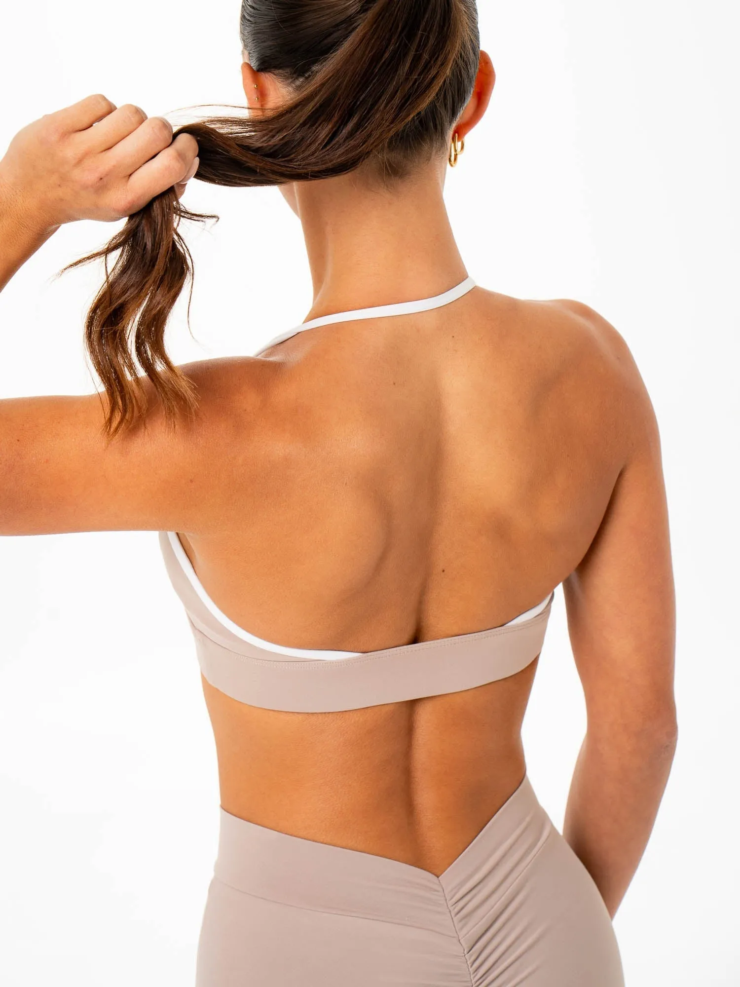 Comfortable fit NKD Contrast Halter Bra - Almond