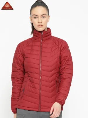 Columbia Women Red Powder Lite Jacket Zippered Pockets