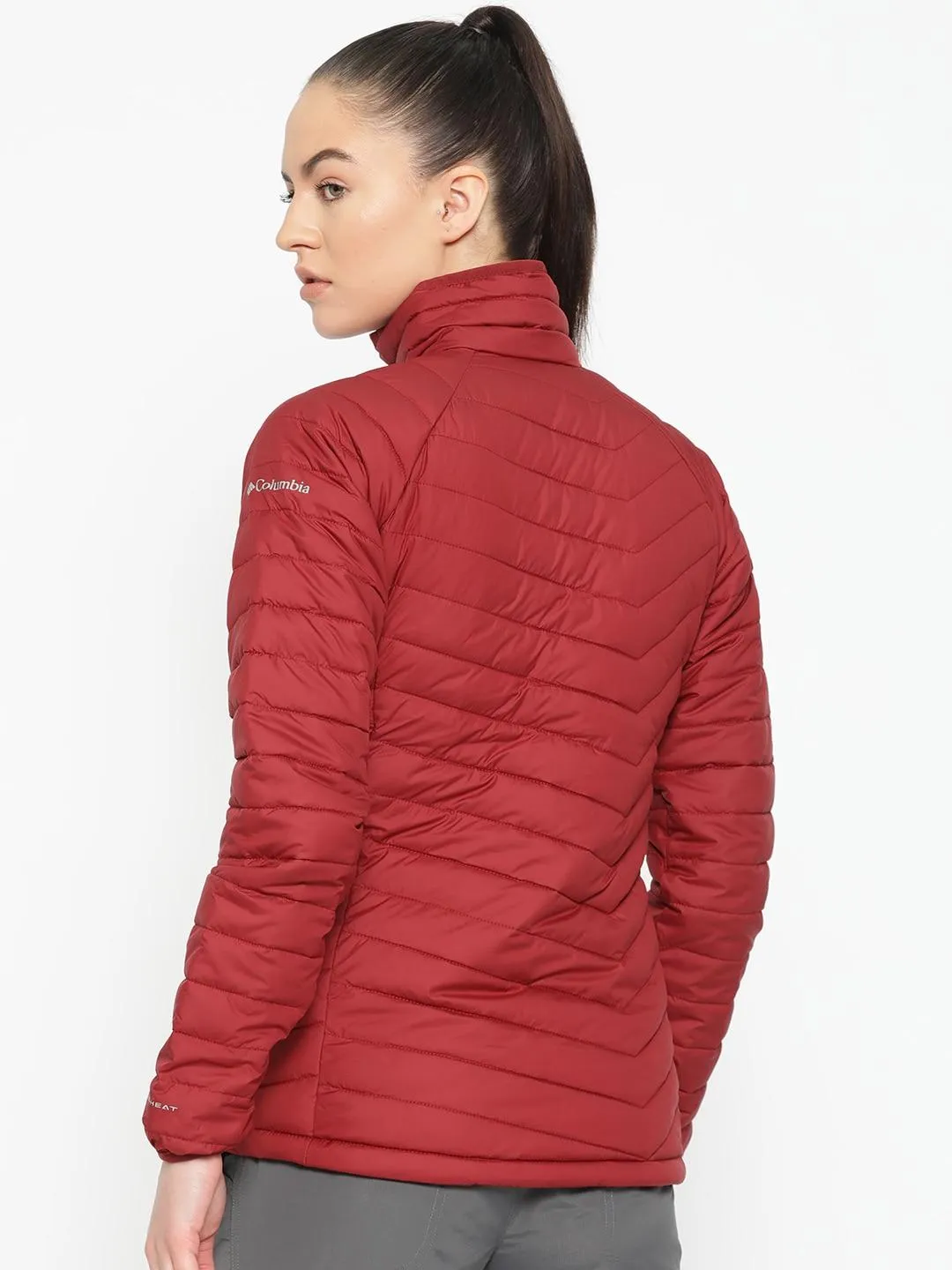 Columbia Women Red Powder Lite Jacket Stain Resistant hypoallergenic material