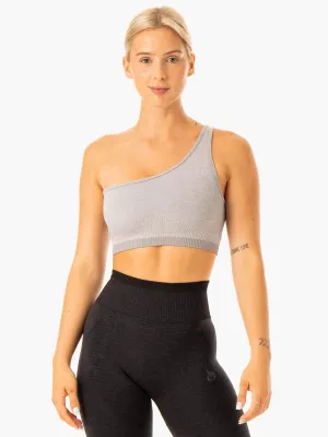 Pilates outfit Excel Seamless One Shoulder Sports Bra - Grey Marl