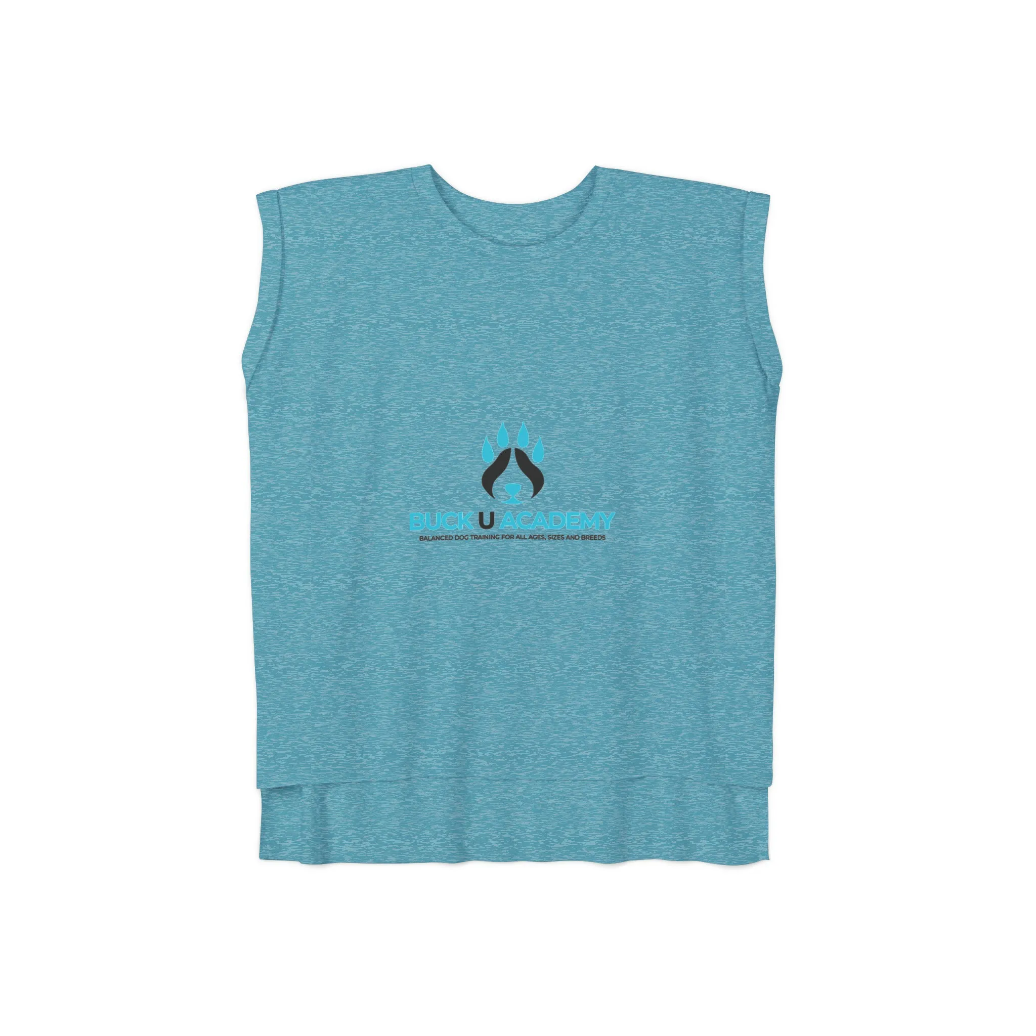 Quick Dry Fabric Active Essentials Women??s Flowy Rolled Cuffs Muscle Tee