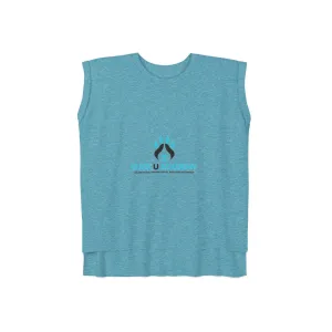 Women??s Flowy Rolled Cuffs Muscle Tee Street Casual Look PreShrunkCotton
