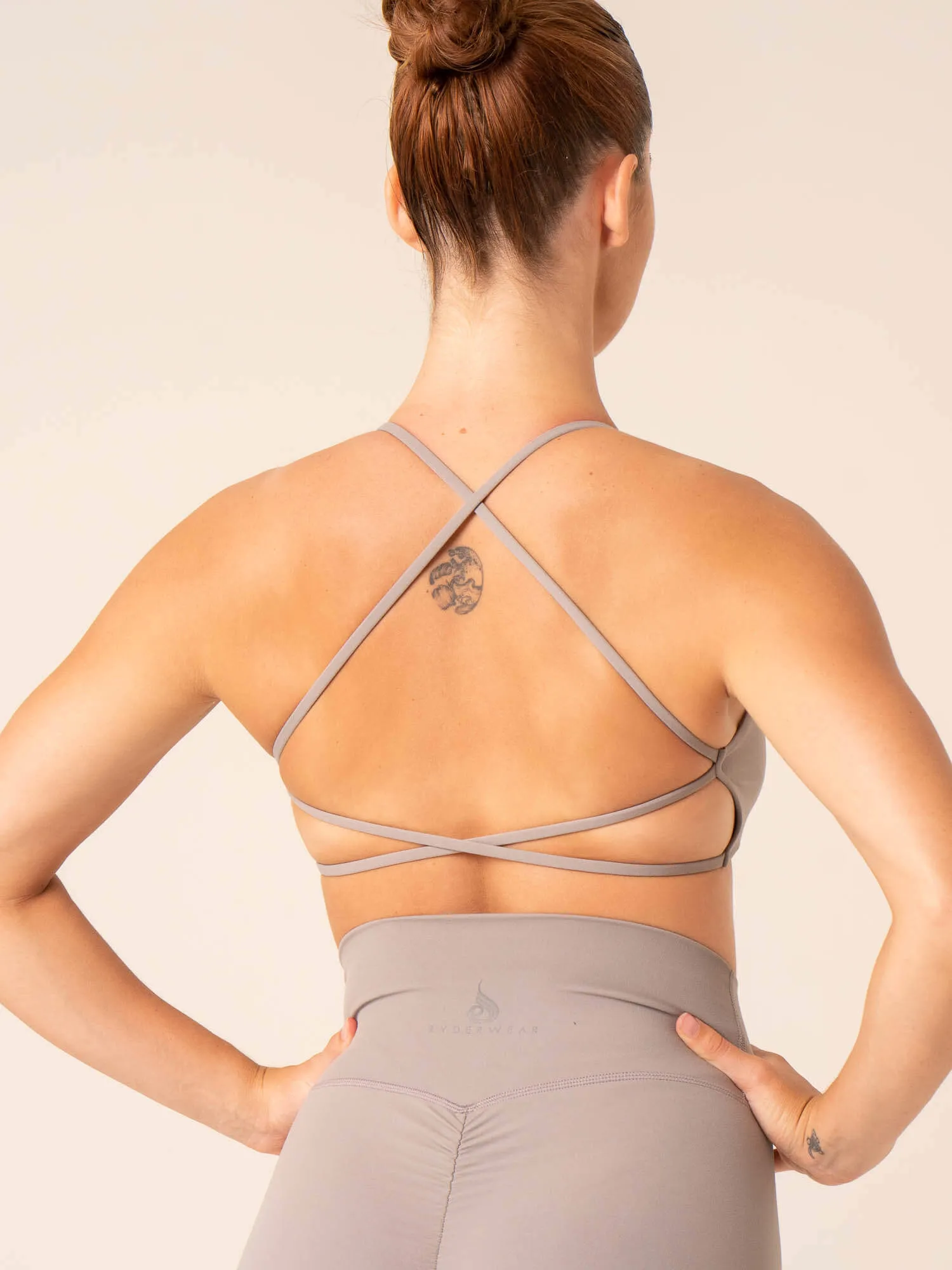 Stretchy Closure NKD Embody Sports Crop - Steel Grey