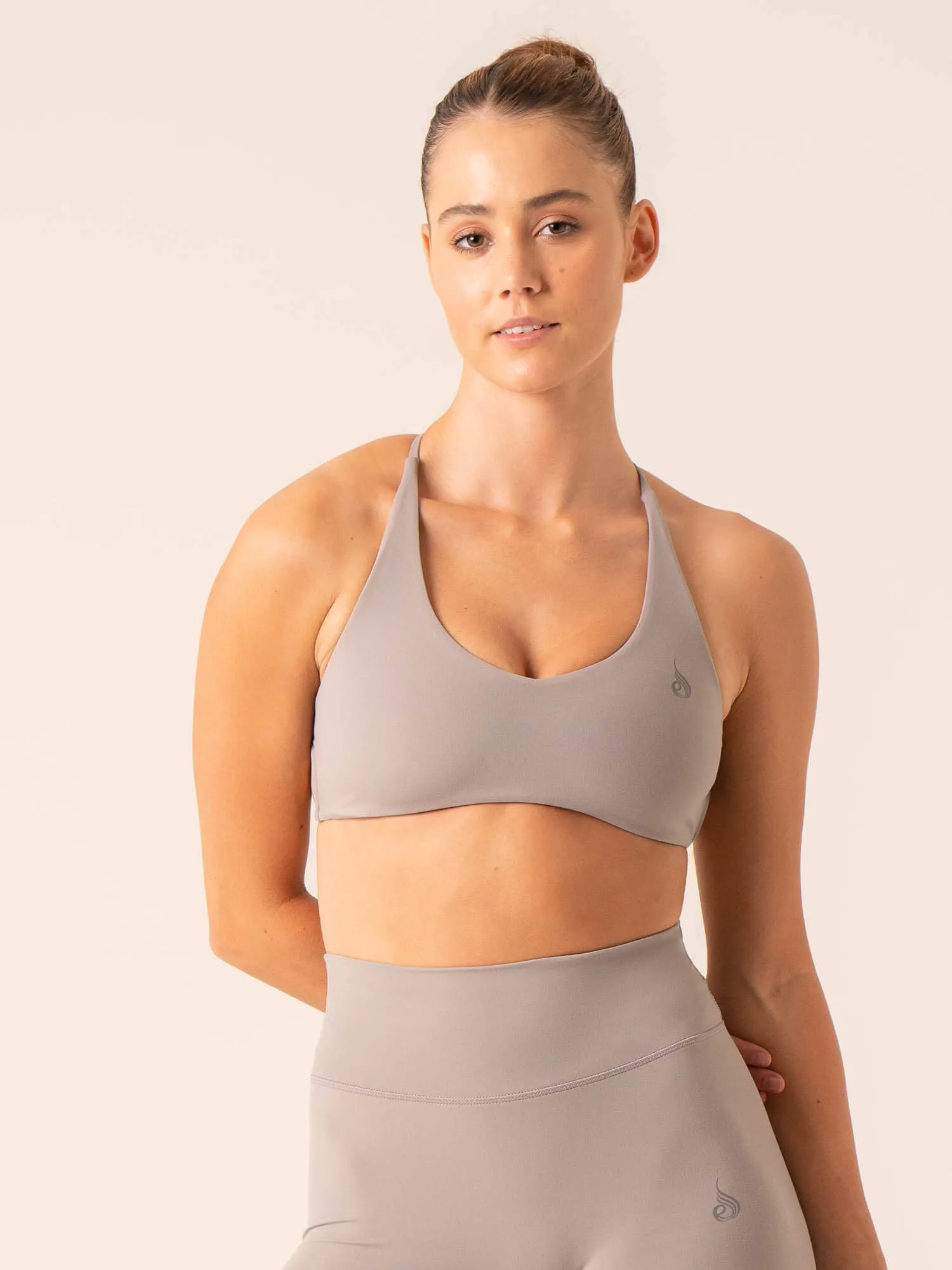 NKD Embody Sports Crop - Steel Grey Adjustable straps seams