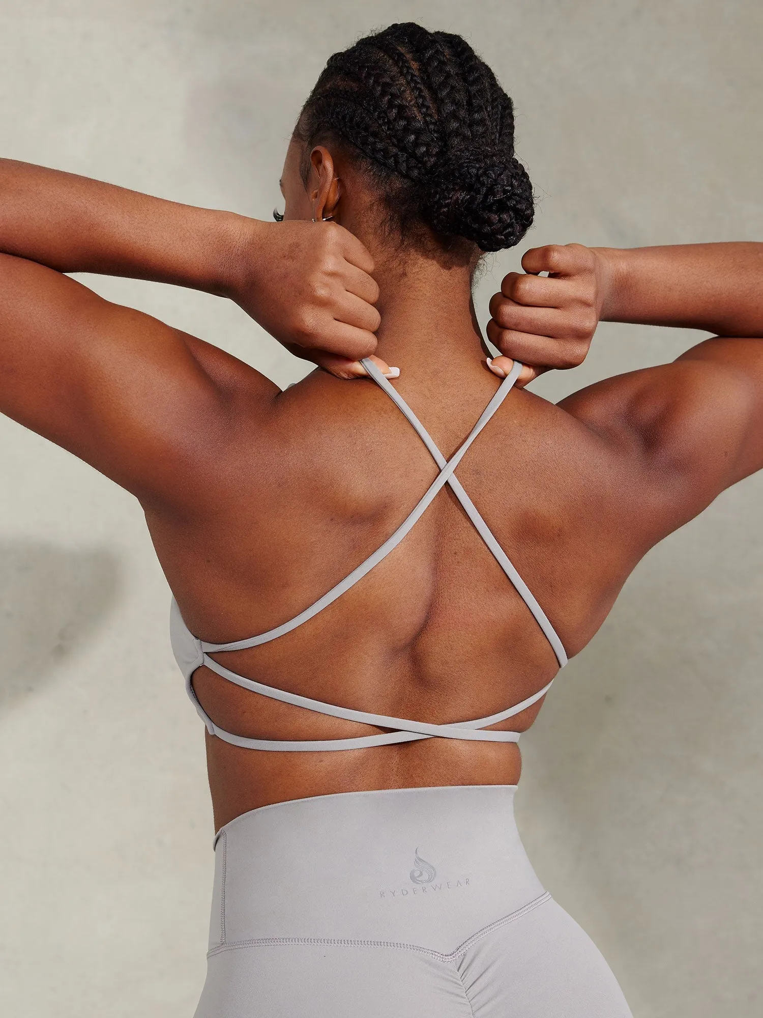 Anti-shrink Secure Support NKD Embody Sports Crop - Steel Grey
