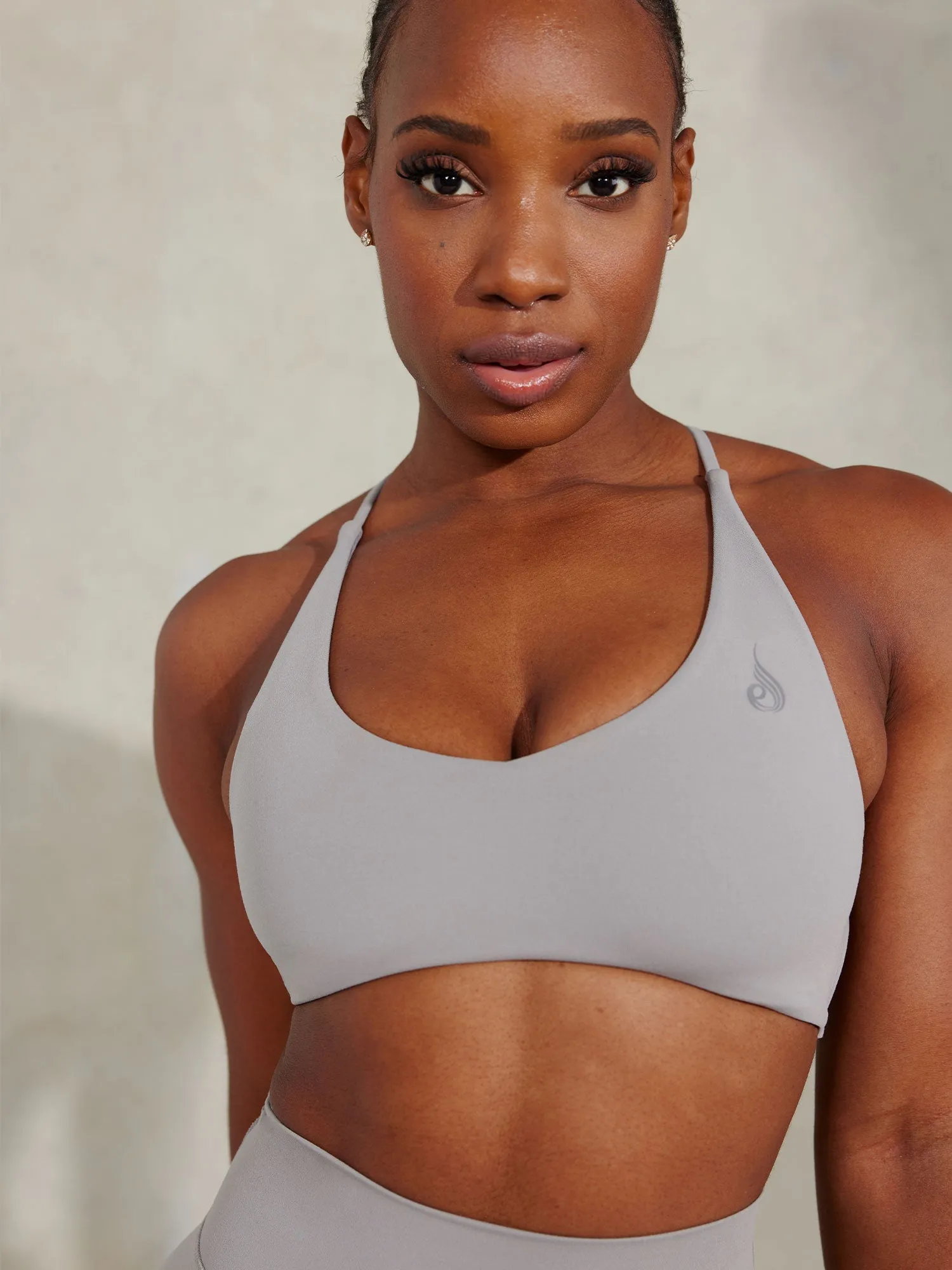 NKD Embody Sports Crop - Steel Grey Breathable Structure
