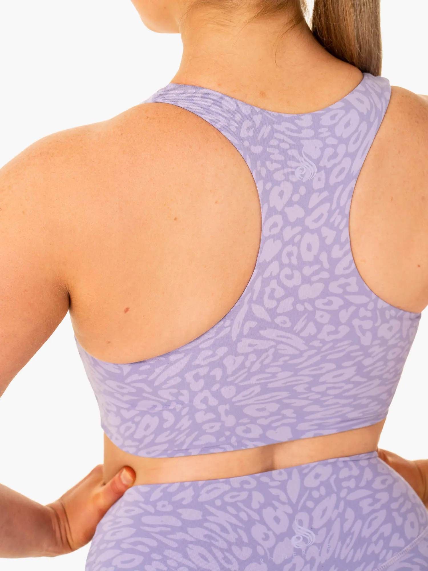 Rotation Sports Bra - Iris Leopard Medium seams Adjustable band
