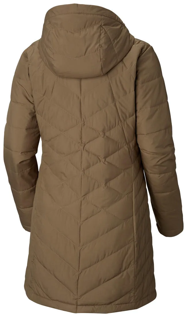 Columbia Women Brown Heavenly Long Hooded Jacket Quick Dry Fabric