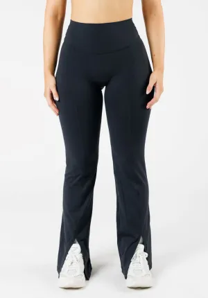 Layered Overlay Design For Men Double Layer FormLux Front Slit Sculptseam? Plus Flare Legging 32" Black