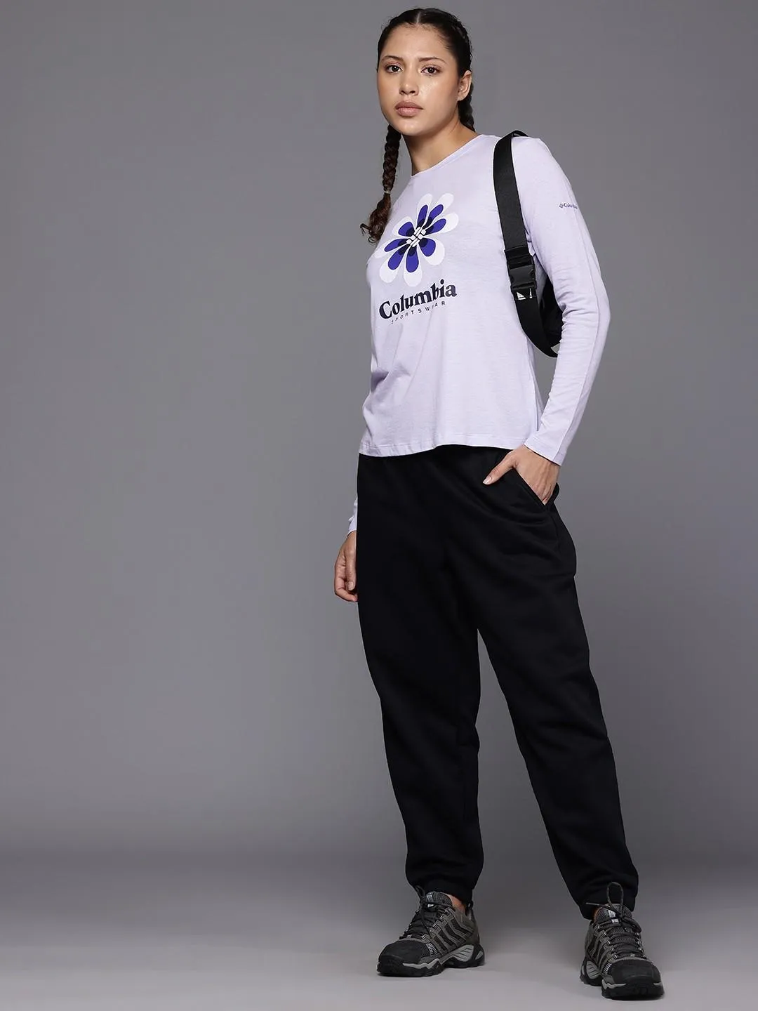 Lightweight Weave Columbia Women Purple Columbia Trek Relaxed LS Tee