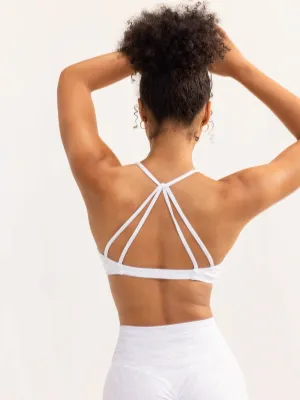 Activate Twist Sports Bra - Snow Grey Marl Non Restrictive Band Outdoor Activity