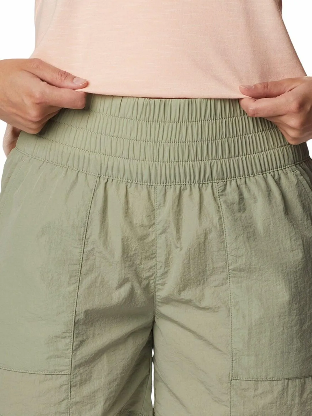 Columbia Women Green Boundless Trek Short Tagless label compression support