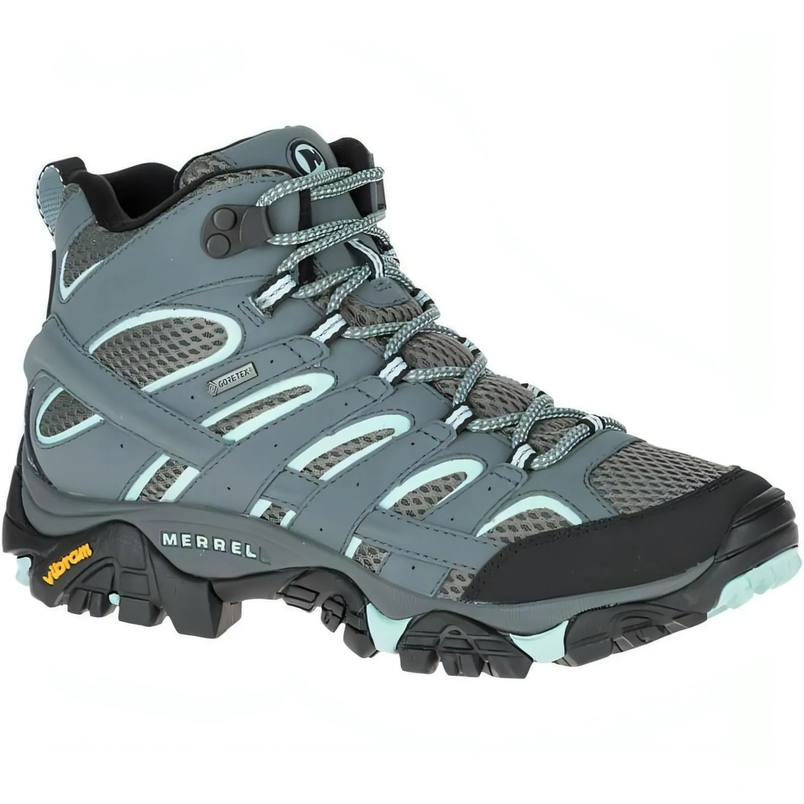 Grip Strong All Day Comfort Merrell Moab 2 Mid GORE-TEX Womens Walking Boots - Blue