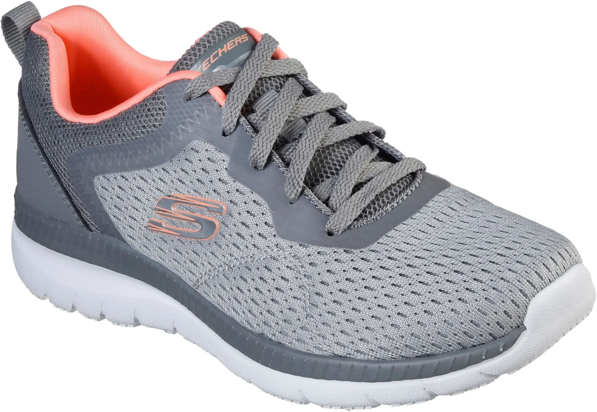 Skechers Bountiful Womens Training Shoes - Grey Memory Foam Standing All