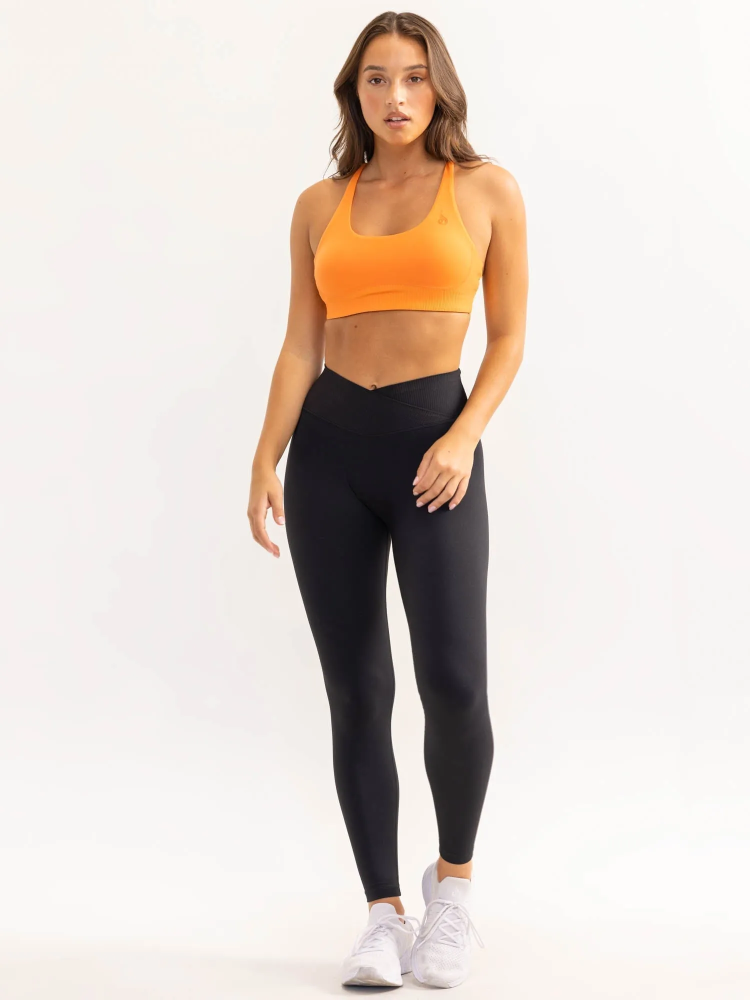 Activate Scoop Neck Sports Bra - Tangerine Stretchy Band Durable Design