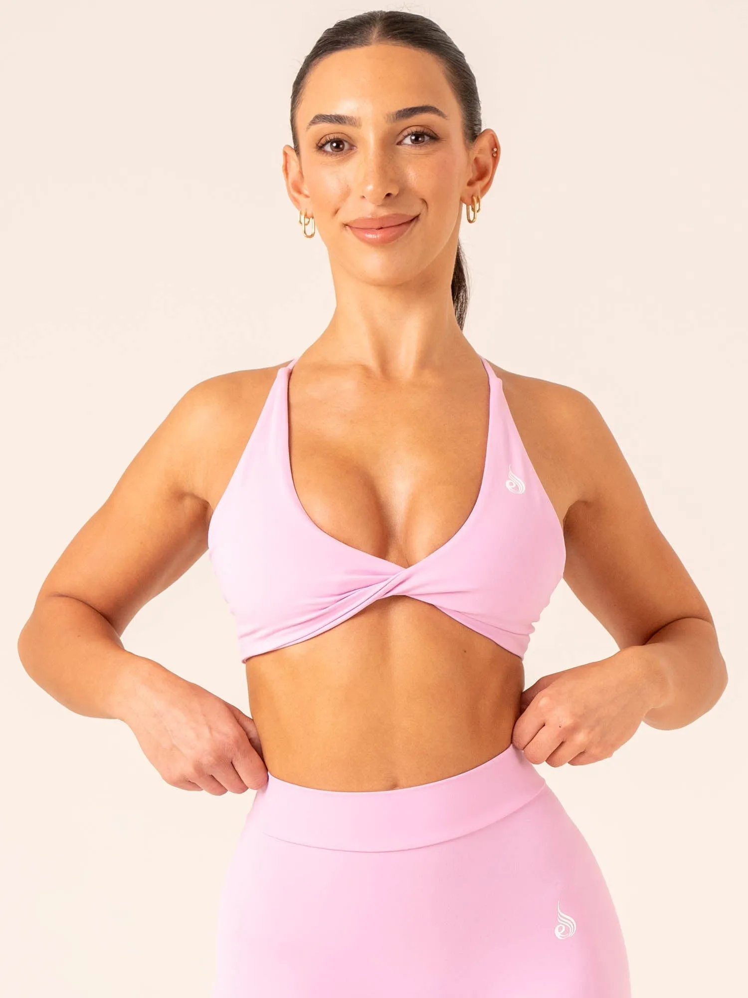 NKD Twist Sports Bra - Candy Pink Solid