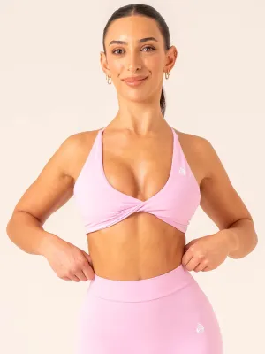 NKD Twist Sports Bra - Candy Pink Solid