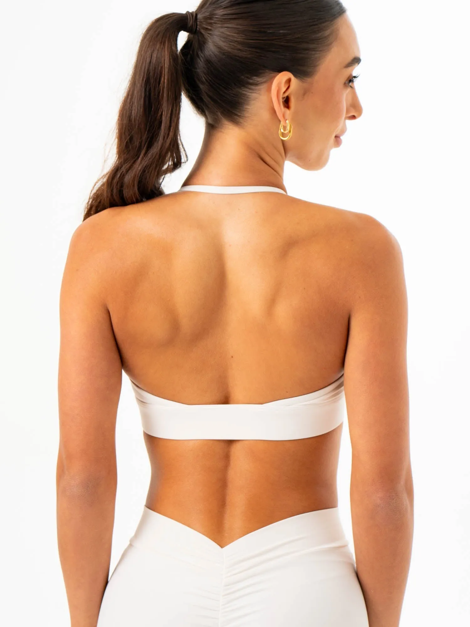 Runners of all levels Modern NKD Contrast Halter Bra - Vanilla