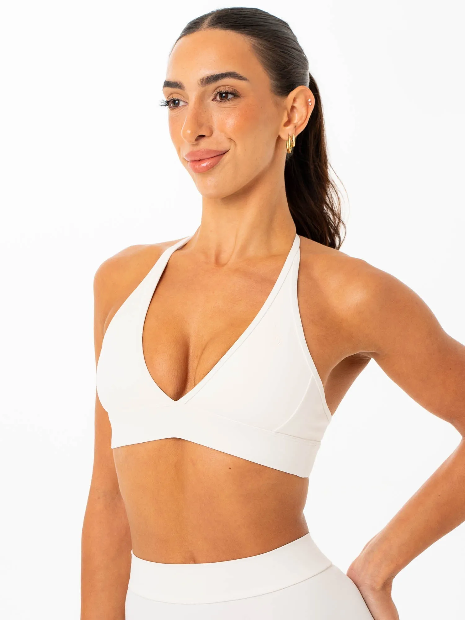 Different sizes Moisture-wicking fabric NKD Contrast Halter Bra - Vanilla